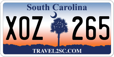 SC license plate XOZ265