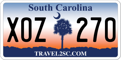 SC license plate XOZ270