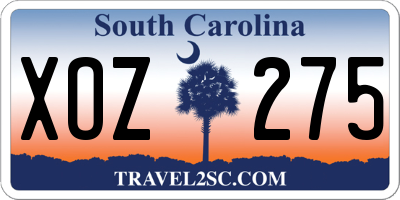 SC license plate XOZ275