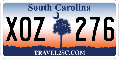 SC license plate XOZ276