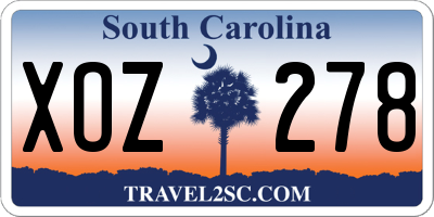 SC license plate XOZ278
