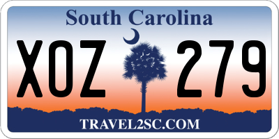 SC license plate XOZ279