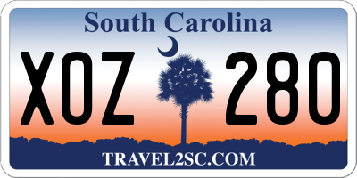 SC license plate XOZ280