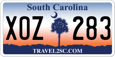 SC license plate XOZ283
