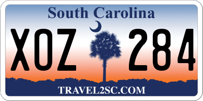 SC license plate XOZ284