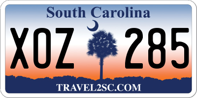 SC license plate XOZ285