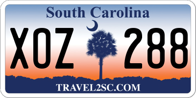 SC license plate XOZ288