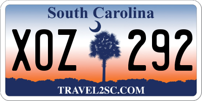 SC license plate XOZ292