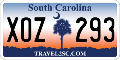 SC license plate XOZ293