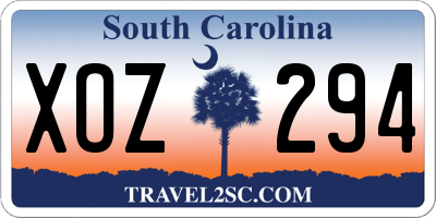 SC license plate XOZ294