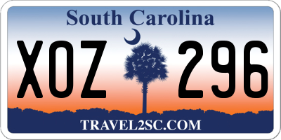 SC license plate XOZ296