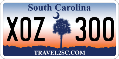 SC license plate XOZ300