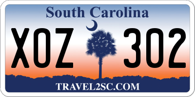 SC license plate XOZ302