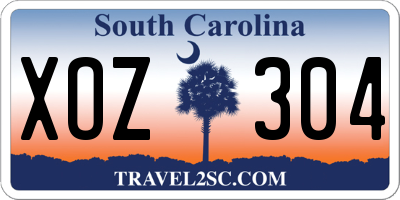 SC license plate XOZ304