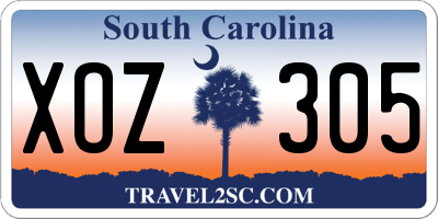 SC license plate XOZ305