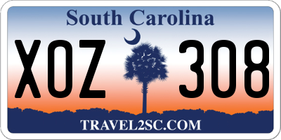 SC license plate XOZ308