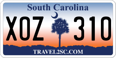 SC license plate XOZ310