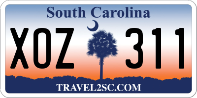 SC license plate XOZ311