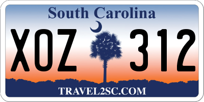 SC license plate XOZ312