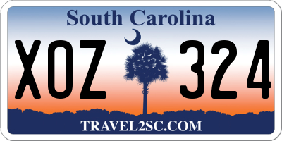 SC license plate XOZ324