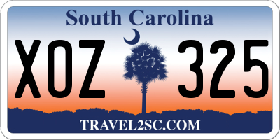 SC license plate XOZ325