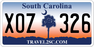 SC license plate XOZ326