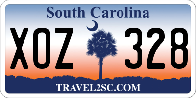 SC license plate XOZ328