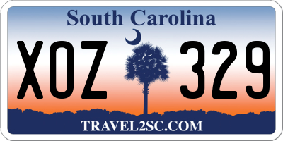 SC license plate XOZ329