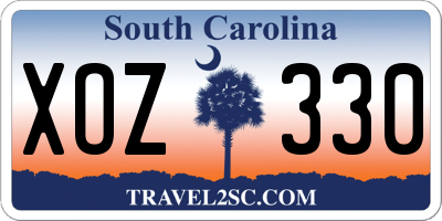 SC license plate XOZ330
