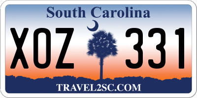 SC license plate XOZ331