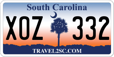 SC license plate XOZ332