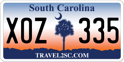 SC license plate XOZ335