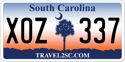 SC license plate XOZ337