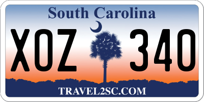SC license plate XOZ340