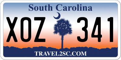 SC license plate XOZ341