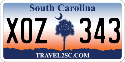 SC license plate XOZ343