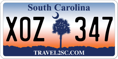 SC license plate XOZ347
