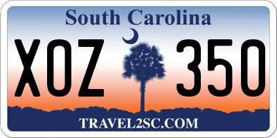 SC license plate XOZ350