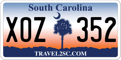 SC license plate XOZ352