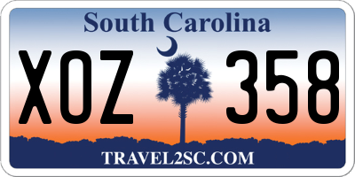 SC license plate XOZ358