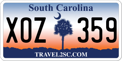 SC license plate XOZ359