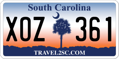 SC license plate XOZ361
