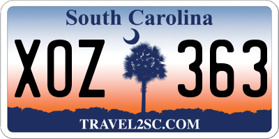 SC license plate XOZ363