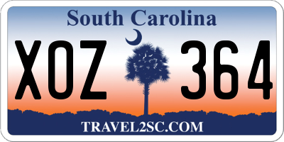 SC license plate XOZ364