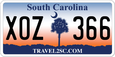 SC license plate XOZ366