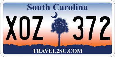 SC license plate XOZ372