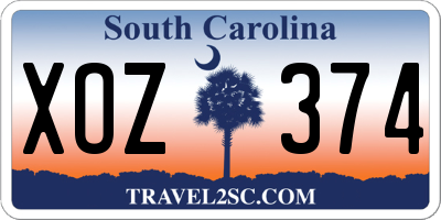 SC license plate XOZ374