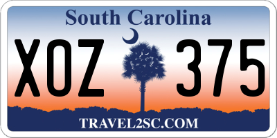 SC license plate XOZ375