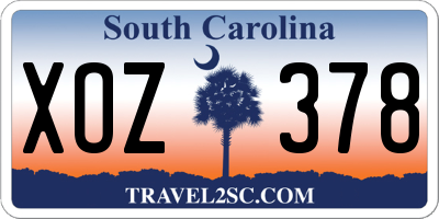 SC license plate XOZ378