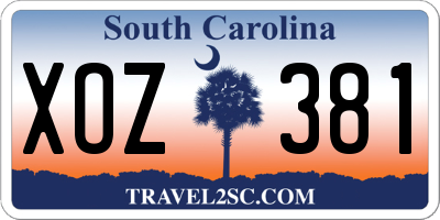 SC license plate XOZ381